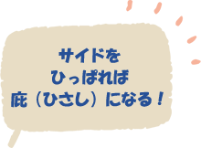 前側のマジックテープが庇（ひさし）に変身